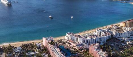 Aerial view of Resorts Pueblo Bonito Rose and Pueblo Bonito Blanco,  Land's End!