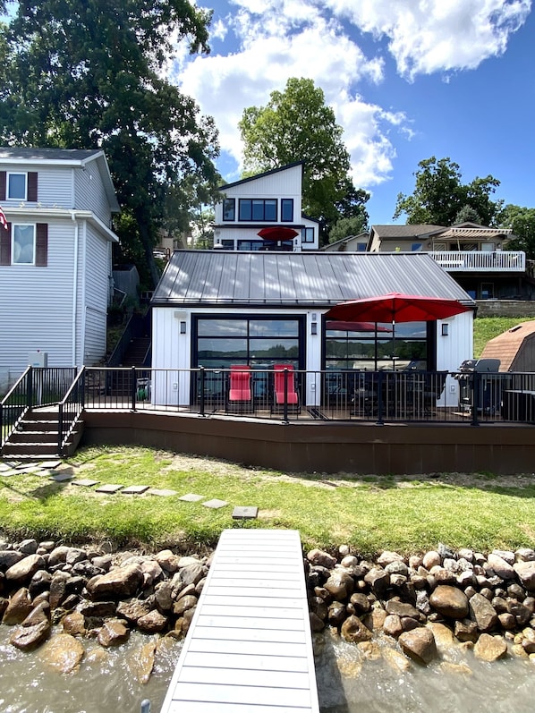 View of home and cabin from the dock