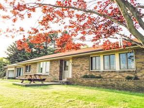 South facade with picnic table