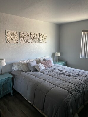 New king size beds in all three bedrooms 