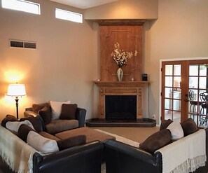 Great Room with Gas burning fireplace