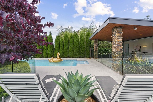 Laze by the pool in privacy.