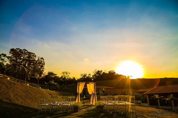 Outdoor banquet area