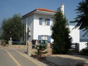 Villa view with car parking
