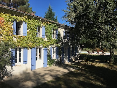 L'Airial; a beautiful 1830's maison de maître in the forest with swimming pool.