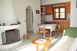 The upstairs Sitting/Dining/Kitchen area
