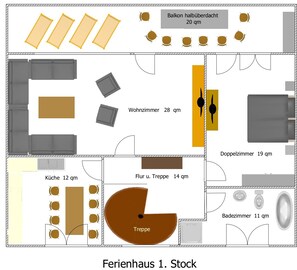 Raumaufteilung 1. Stock