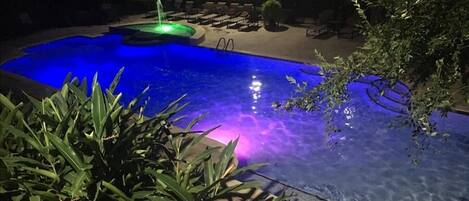 Pool View at night