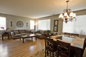 Living & dining- Bright and large space for entertaining or just chilling out.