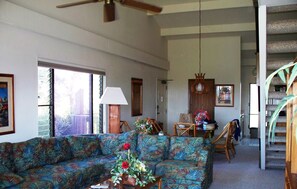 living room to dining area and entry