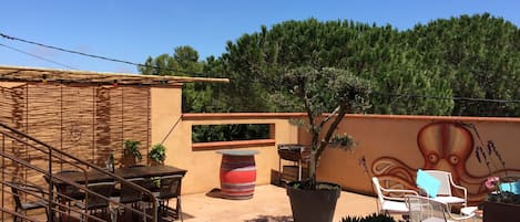 Vue sur la terrasse privative