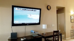 Big screen 50" TV with  cable Chanels & Samsung TV plus  in front Living room.