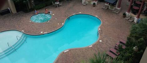 Balcony view of pool & cabana area