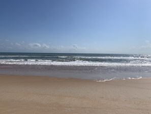 the beach in front of the complex