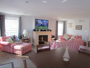 Family Room Fireplace and Television