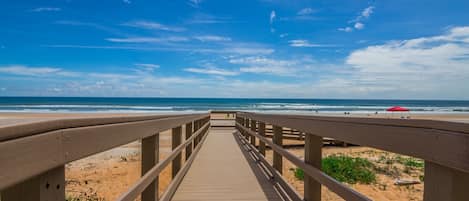 Private walkway to non driving beach