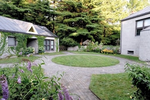 The guest house is just across the garden-filled courtyard from the main house.
