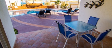 View of pool area from Patio