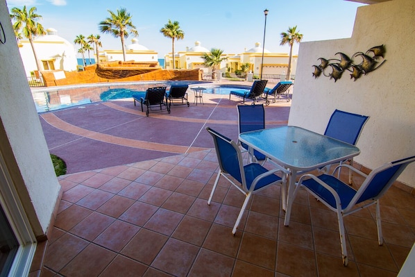 View of pool area from Patio