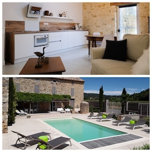 Ferienhaus mit Pool für 2 bis 3 Pers ds Gard zwischen Uzès und Avignon     