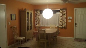Dining table can seat 8