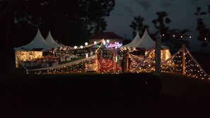 Outdoor banquet area