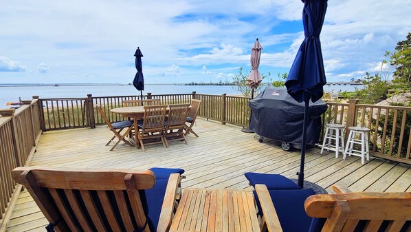 Large and private deck right on Provincetown Harbor