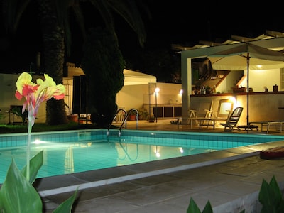 Attic in villa with swimming pool