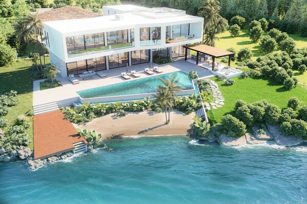 Costa Azul: Oceanfront villa w/ private beach, pool, pickleball, jacuzzi & full staff (image rendering)