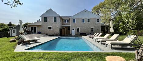 Totally fenced in private backyard & pool area