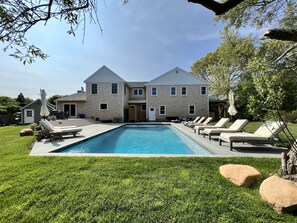 Totally fenced in private backyard & pool area