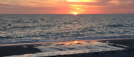 Sunset from your beach.