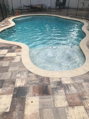 Brand new pool with sundeck and bubblers