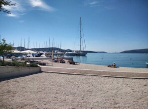 The beach in front of the house