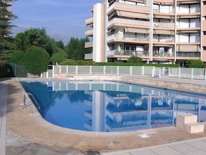 Building seen from pool