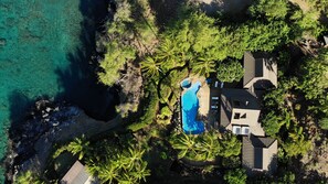 Three structures make up the cliff side property