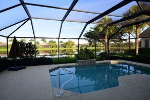 Pool with lake view  - west facing for great sunsets