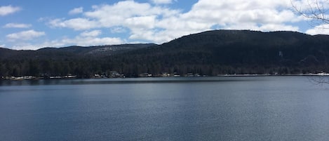 View from lakeside deck and dock.