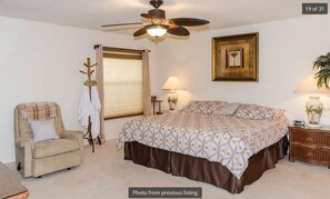 View of master bedroom from doorway just off main hallway