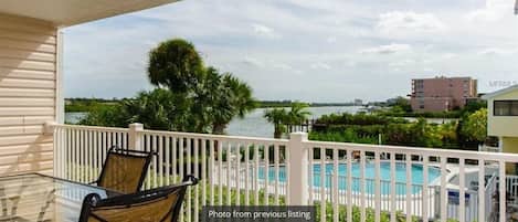 Gorgeous view from balcony of the shimmering intracoastal waterway