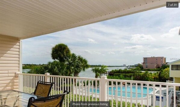 Gorgeous view from balcony of the shimmering intracoastal waterway