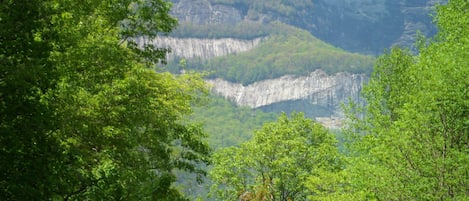 View of Whiteside Mountain from the Front Porch of the Cabin.