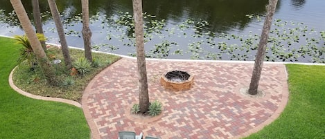 Private deck on river