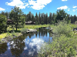 Home (on right) has a coveted view of the Caldera Springs Meadow