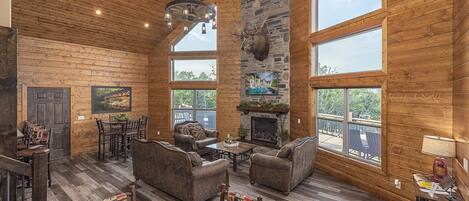 The great living room area of the lodge