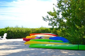 beach with kayak launch area