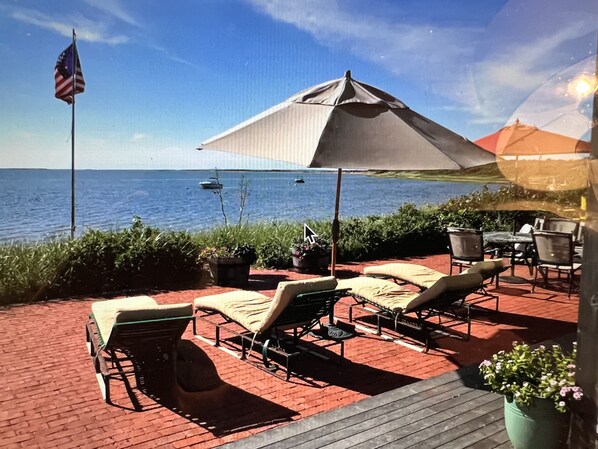 Rear patio on the water
