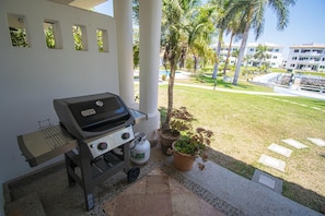 Gas BBQ on the Patio Overlooking the Marina