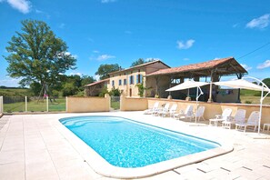Swimming pool and house