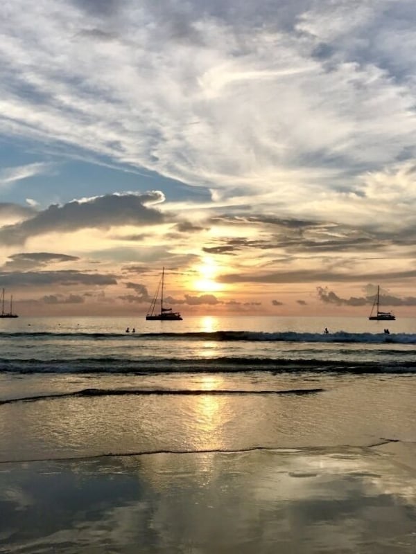 Stunning sunset at Nai Harn Beach